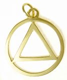 AA Symbol Pendant choice of Gold Silver or Brass